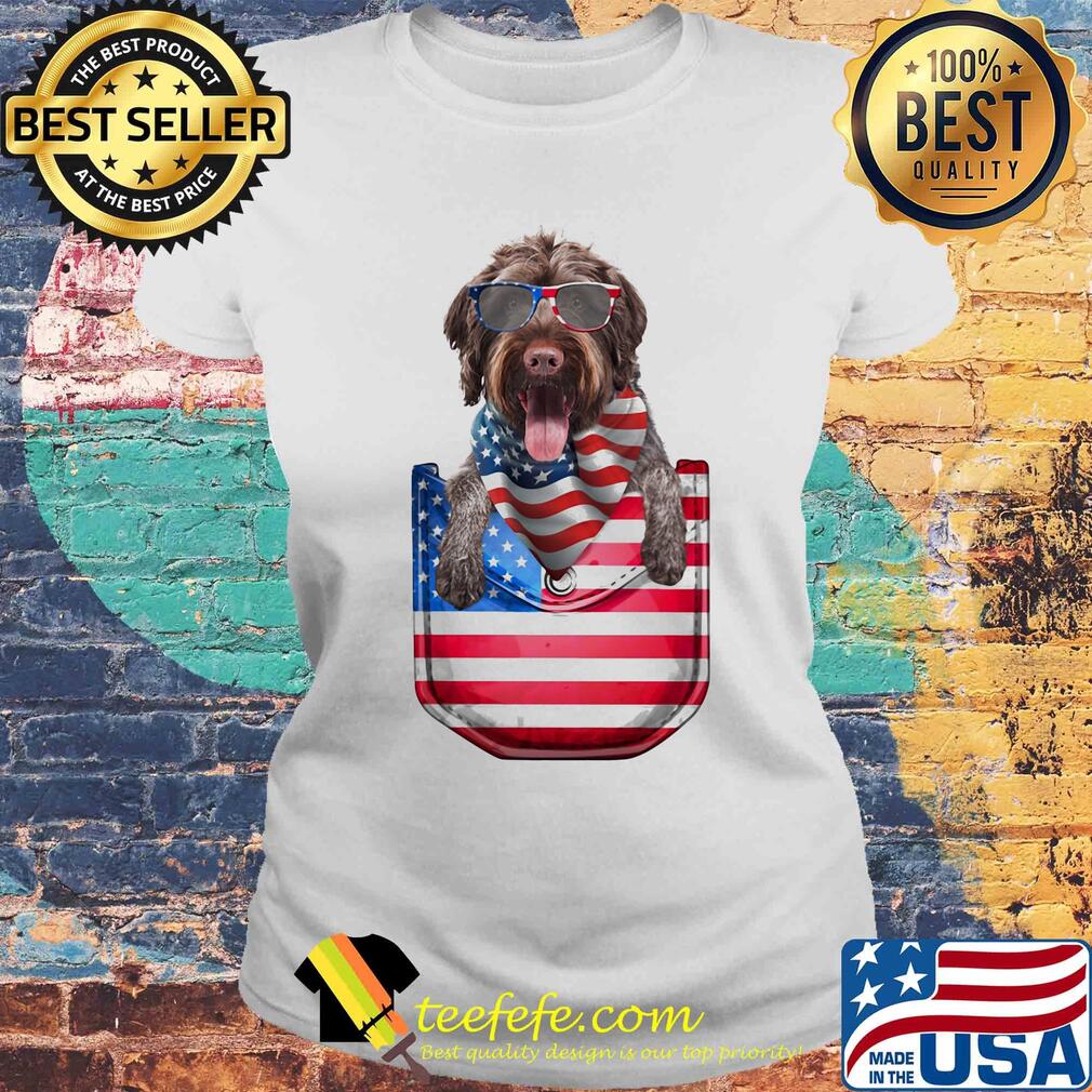 German wirehaired pointer pocket american flag independence day s Laides tee German wirehaired pointer pocket american flag independence day s Laides tee
