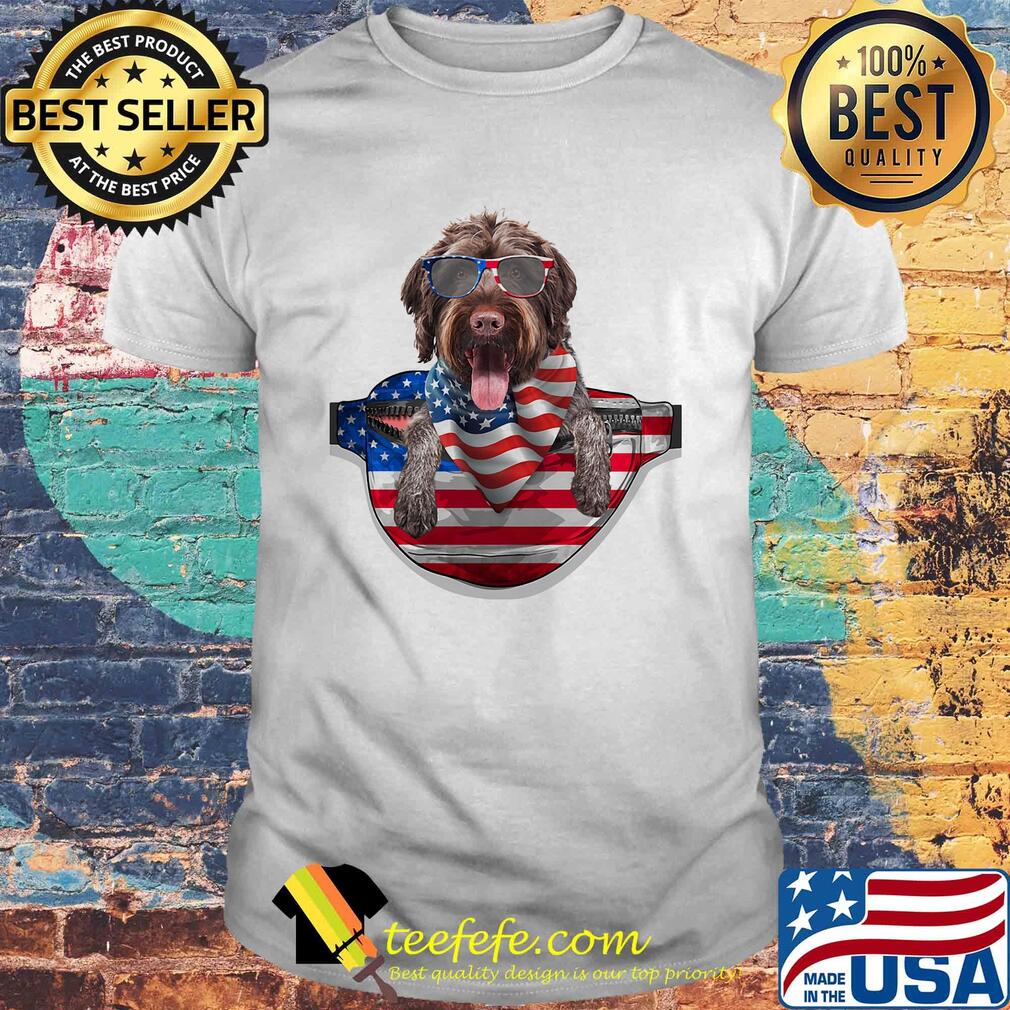 German wirehaired pointer waist pack american flag independence day shirt