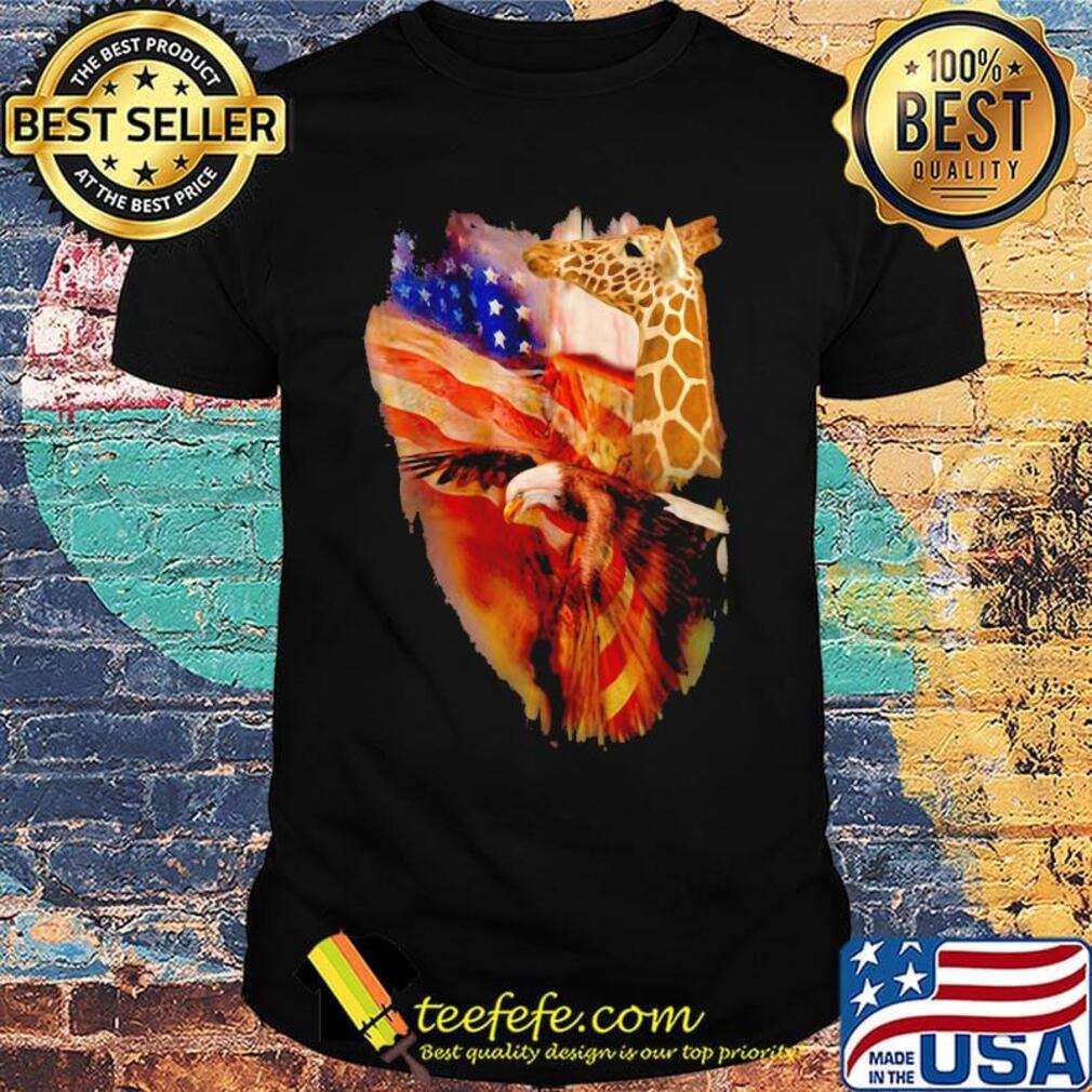 Giraffe American Wings Independence Day Shirt