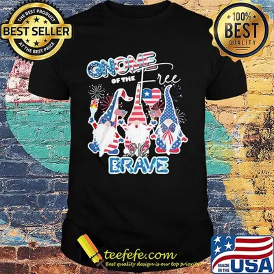 Gnome of the free and the brave firework america 4th of july independence day shirt