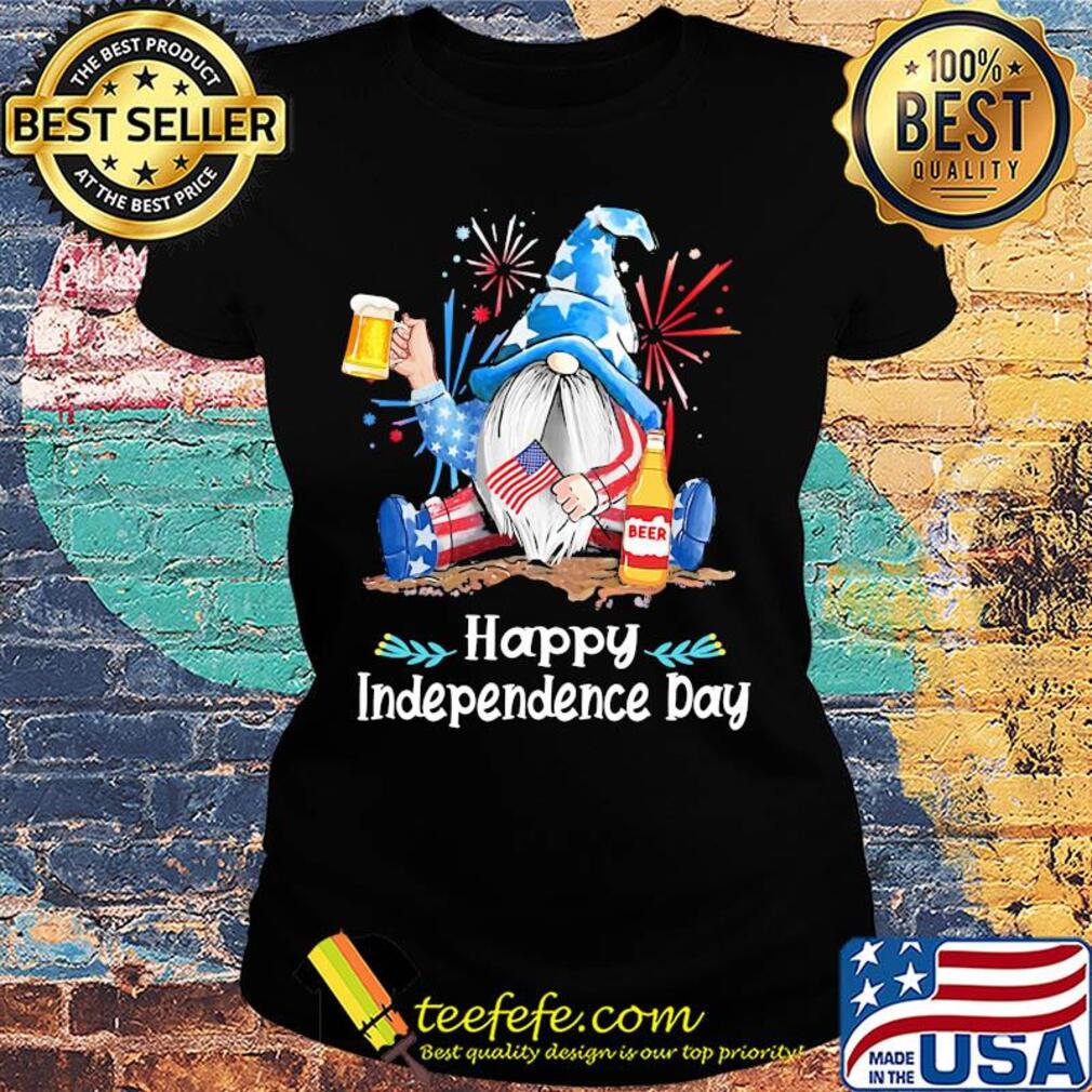 Gnomes drinking beer firework happy independence day s Ladies tee Gnomes drinking beer firework happy independence day s Ladies tee