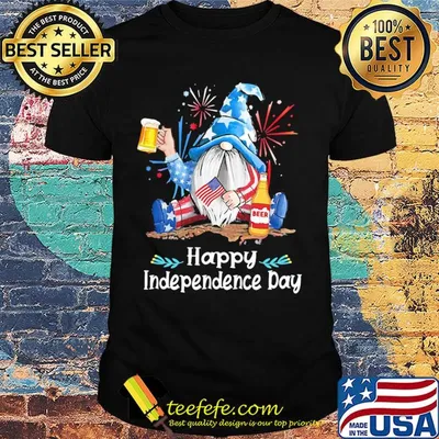 Gnomes drinking beer firework happy independence day shirt