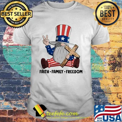 Gnomes faith family freedom firework american independence day shirt
