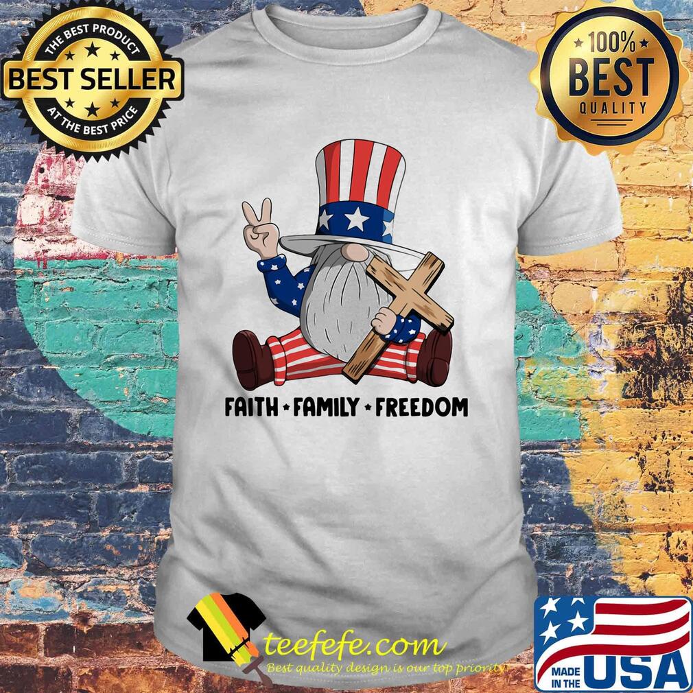 Gnomes faith family freedom firework american independence day shirt