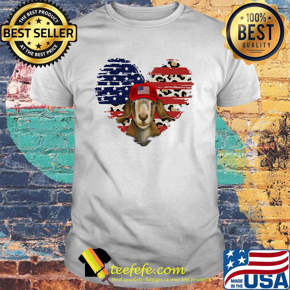 Goat heart leopard american flag independence day shirt
