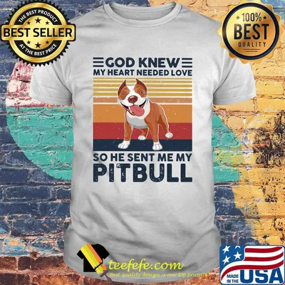 God knew my heart needed love so he sent me my pitbull vintage retro shirt