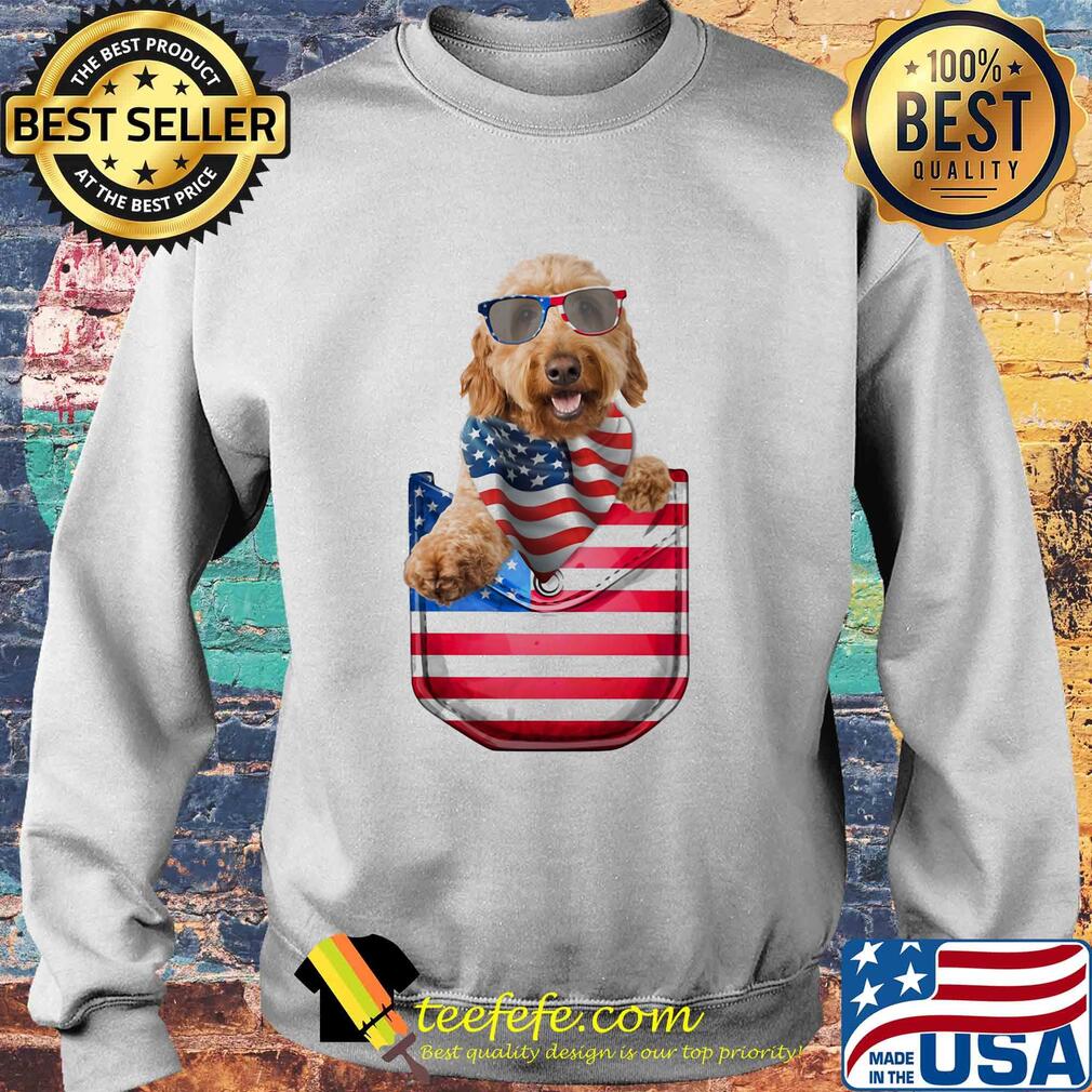 Goldendoodle pocket american flag independence day s Sweater Goldendoodle pocket american flag independence day s Sweater