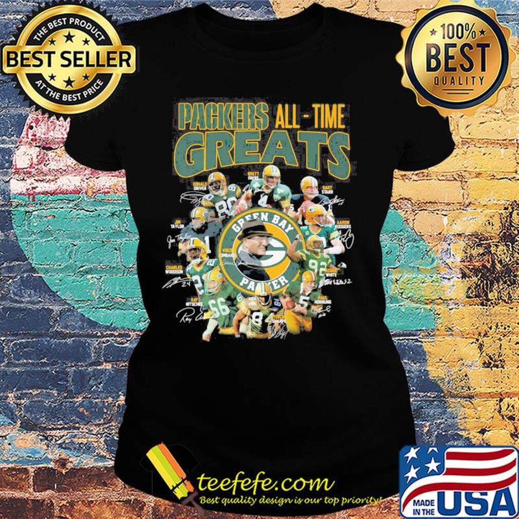 Green bay packers all-time greats players signatures s Ladies tee Green bay packers all-time greats players signatures s Ladies tee