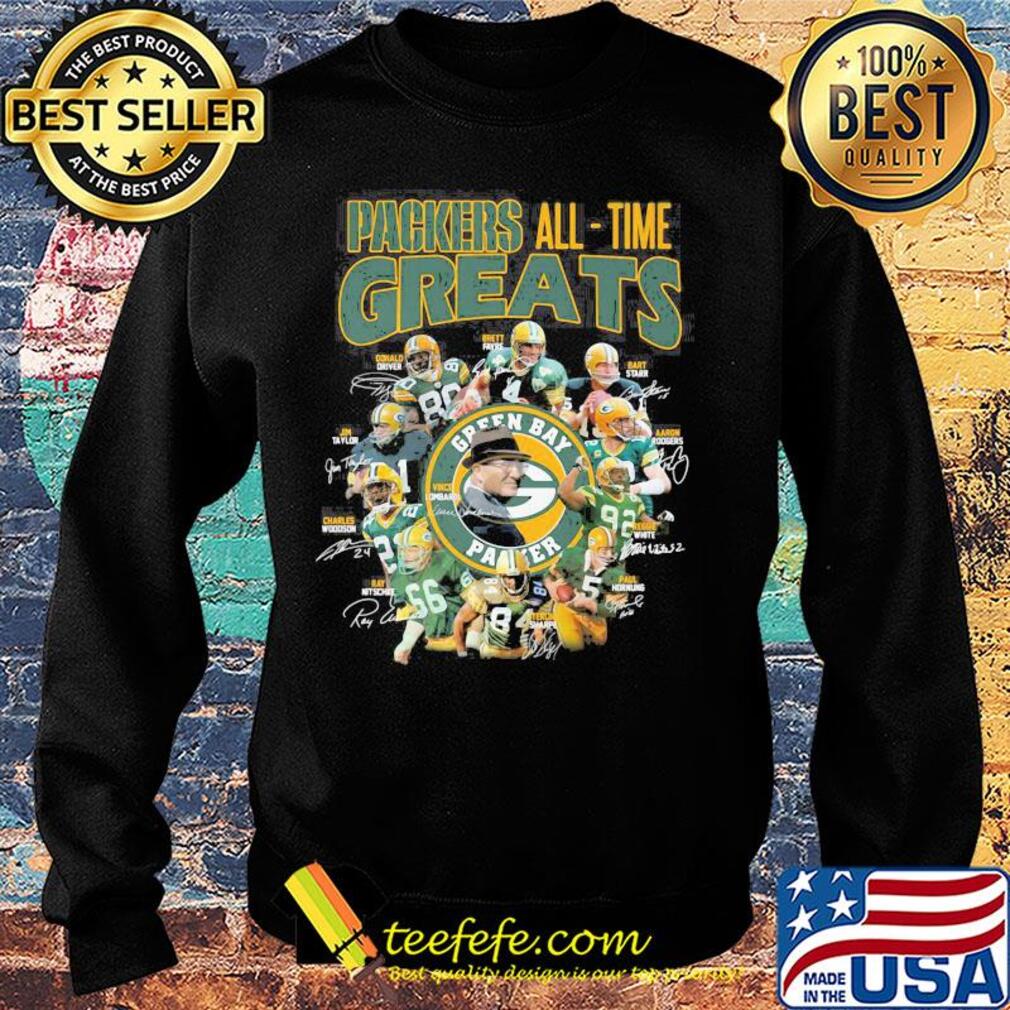 Green bay packers all-time greats players signatures s Sweater Green bay packers all-time greats players signatures s Sweater