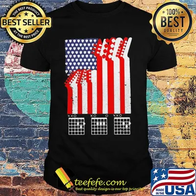 Guitar dad american flag independence day shirt