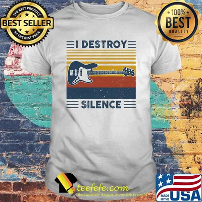 Guitar I destroy silence vintage retro shirt