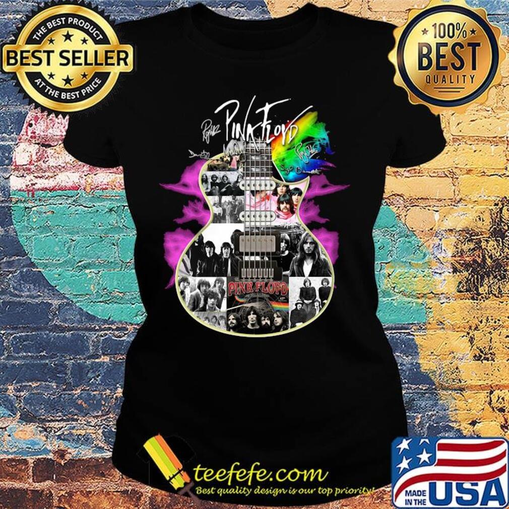 Guitar pink floyd band members signatures s Ladies tee Guitar pink floyd band members signatures s Ladies tee