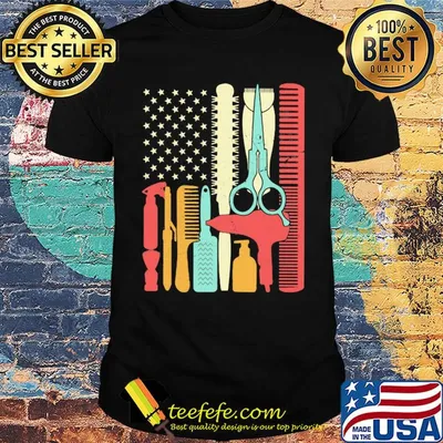 Hair stylist tools american flag independence day shirt