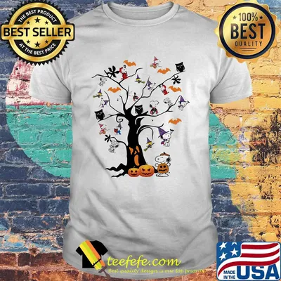 Halloween tree snoopy red pumpkin shirt