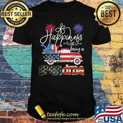 Happiness Is Being A Grandma Sunflower Car Independence day Shirt