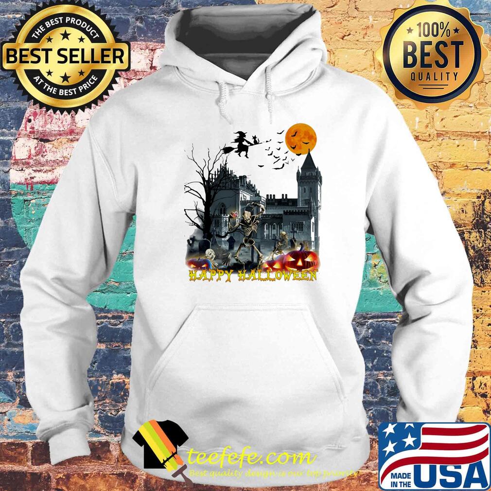 Happy Halloween skeleton witch trick moon ghost house s Hoodie Happy Halloween skeleton witch trick moon ghost house s Hoodie