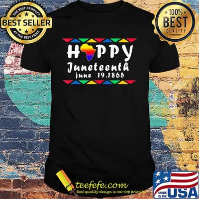 Happy juneteenth june 19 1865 americas map line shirt