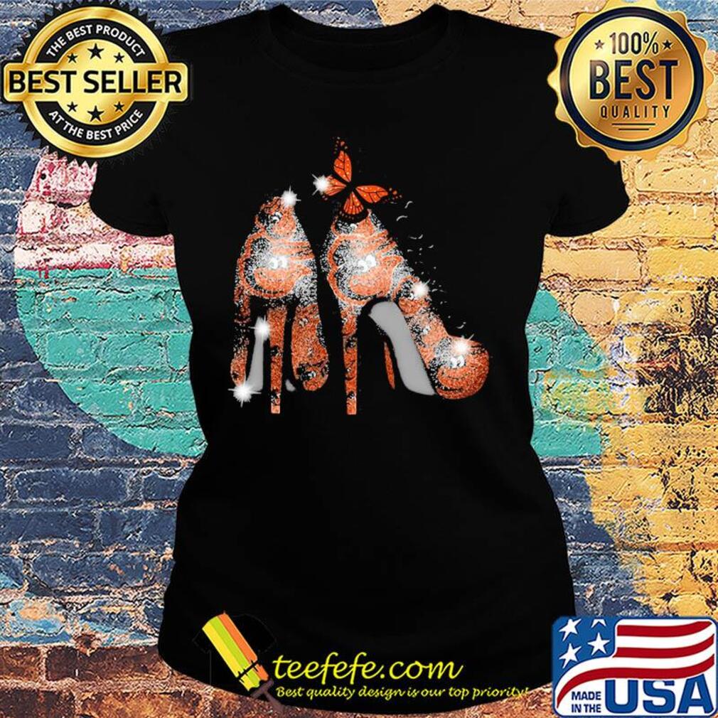 High heels butterfly baltimore orioles diamond s Ladies tee High heels butterfly baltimore orioles diamond s Ladies tee