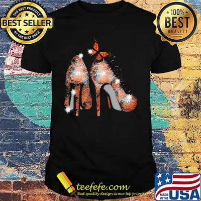 High heels butterfly baltimore orioles diamond shirt