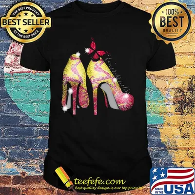 High heels butterfly st. louis cardinals diamond shirt