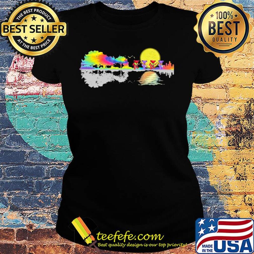 Hippie bear singing water reflection s Ladies tee Hippie bear singing water reflection s Ladies tee