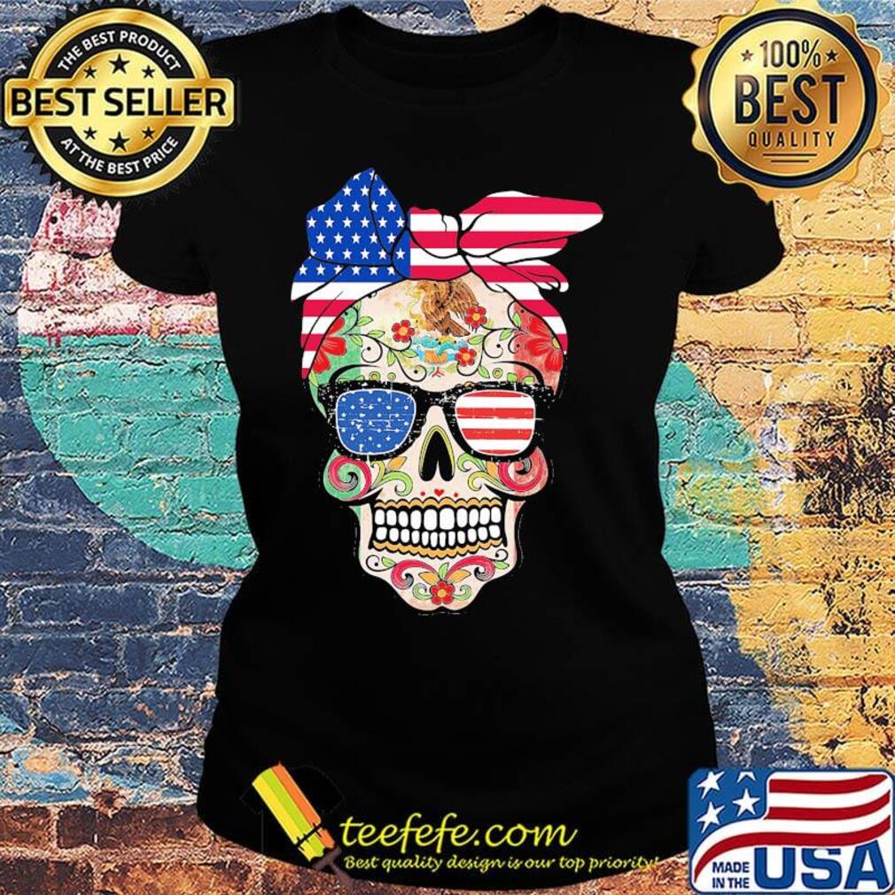 Hippie skull american flag independence day s Ladies tee Hippie skull american flag independence day s Ladies tee