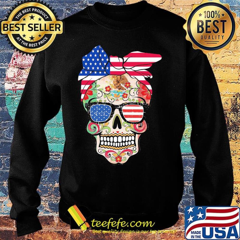 Hippie skull american flag independence day s Sweater Hippie skull american flag independence day s Sweater