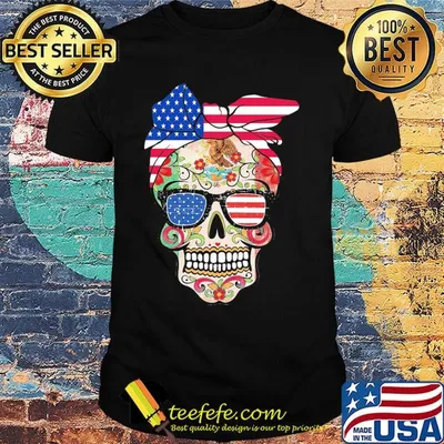 Hippie skull american flag independence day shirt