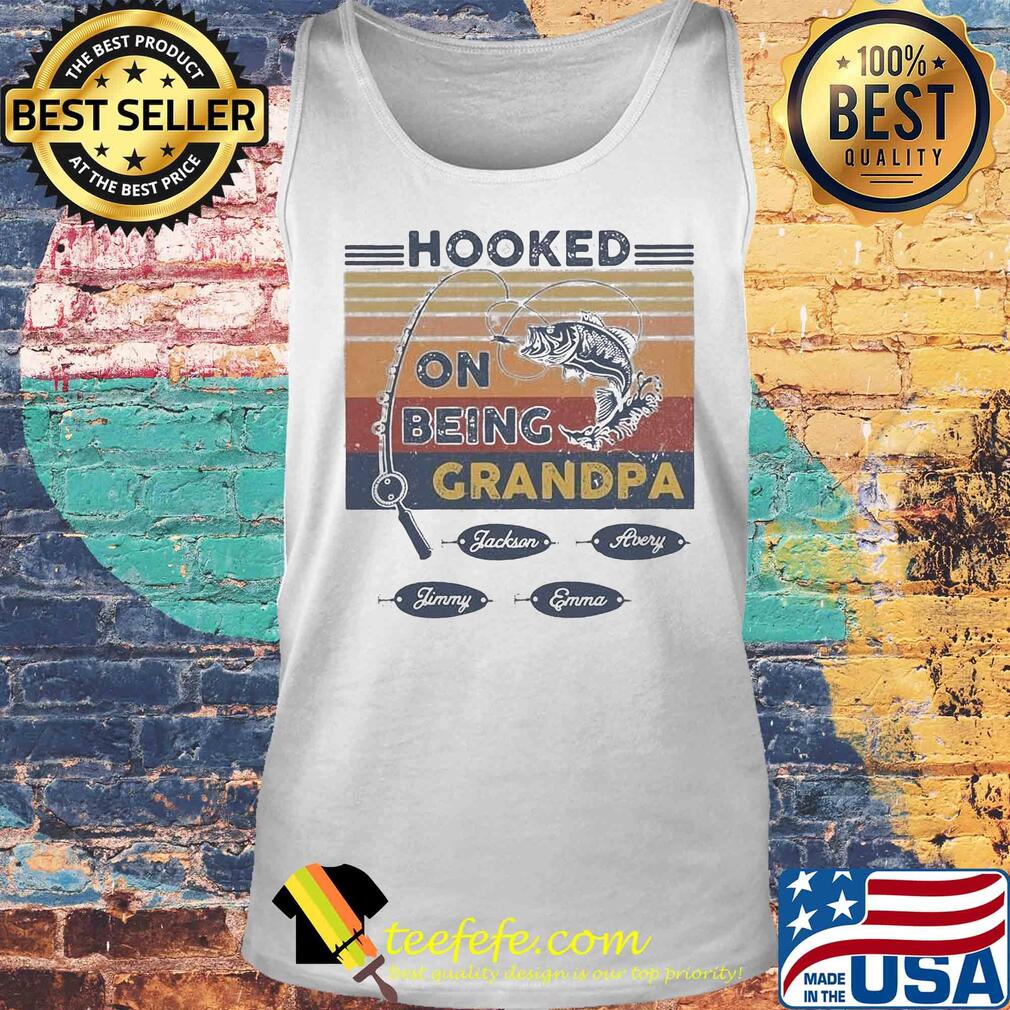 Hooked on being grandpa fishing vintage s Tank top Hooked on being grandpa fishing vintage s Tank top