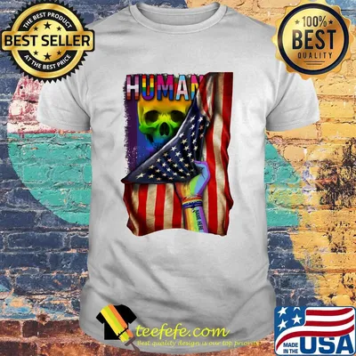 Human Skull American flag independence day LGBT shirt