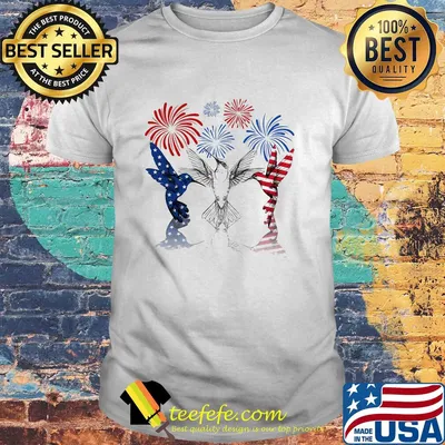 Hummingbird firework american flag independence day shirt