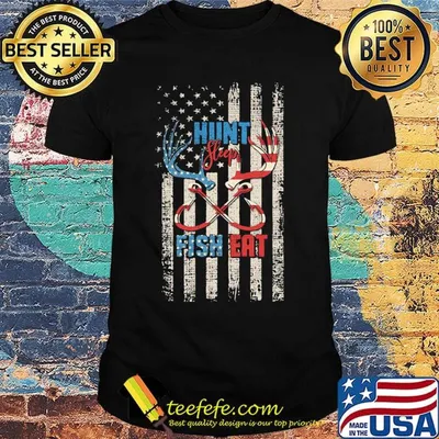 Hunt Sleep Fish Eat Fishing Independence Day Shirt