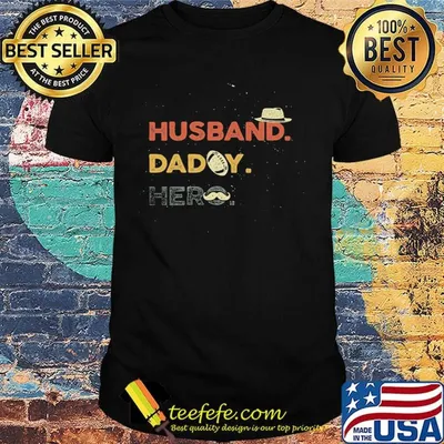 Husband daddy hero football beard father's day shirt