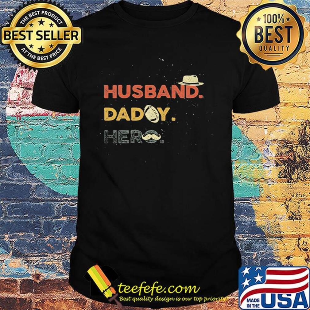 Husband daddy hero football beard father's day shirt