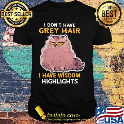I don't have grey hair i have wisdom highlights cat shirt