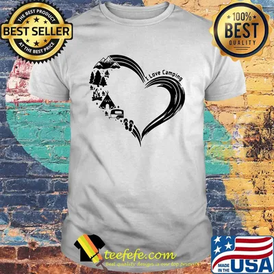 I love camping heart shirt