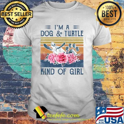 I'm a paw dog and turtle kind of girl flowers vintage retro shirt