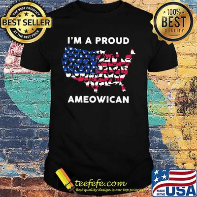 I'm a proud Ameowican American flag veteran Independence Day shirt