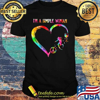 I'm a simple woman heart scuba diving wine shirt