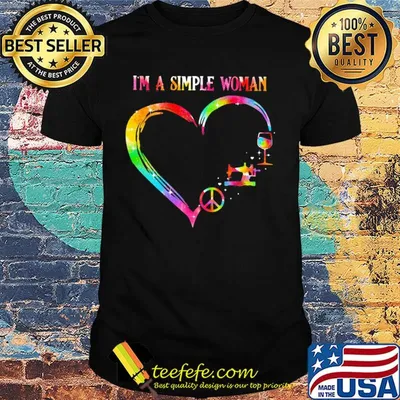 I'm a simple woman heart sewing wine shirt