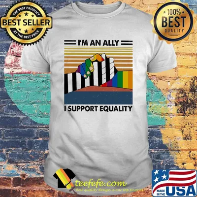 I'm An Ally I Support Equality Gay Pride LGBT Friends Vintage Retro Shirt