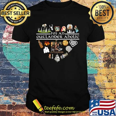 I'm an outlander aholic signature heart shirt