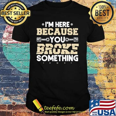 I'm here because you broke something shirt