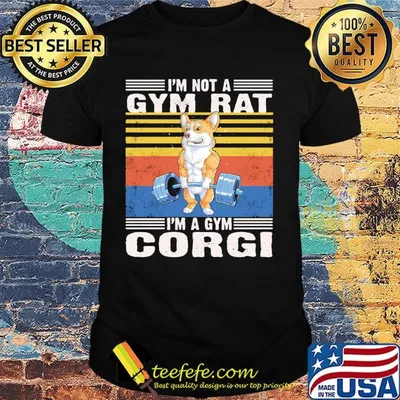 I'm Not A Gym Rat I'm A Gym Corgi Gym Fitness Vintage Retro Shirt