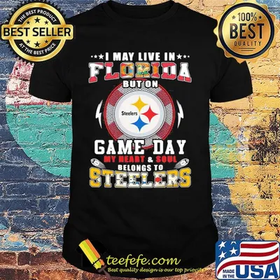 I may live in florida but on game day my heart and soul belongs to steelers shirt
