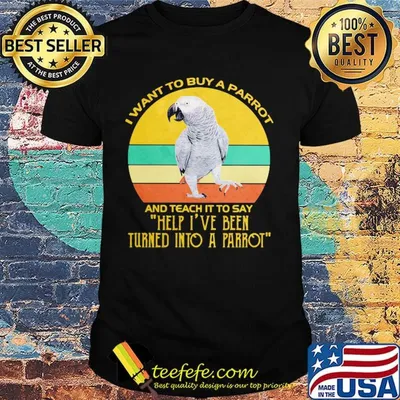 I want to buy a parrot and teach it to say help i've been vintage retro shirt