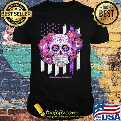 Independence day festival of death skull fibromyalgia awareness shirt