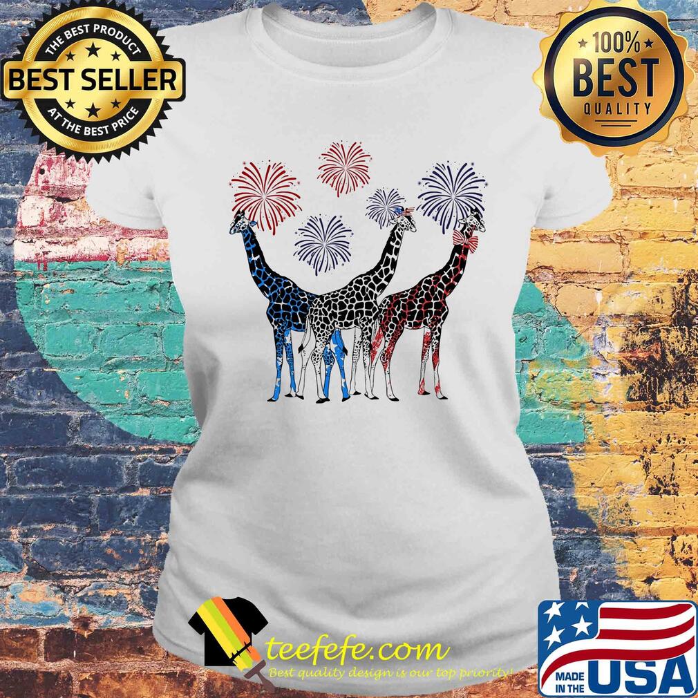 Independence Day Giraffes Wear Bow Tie Firework Shirt Laides tee Independence Day Giraffes Wear Bow Tie Firework Shirt Laides tee
