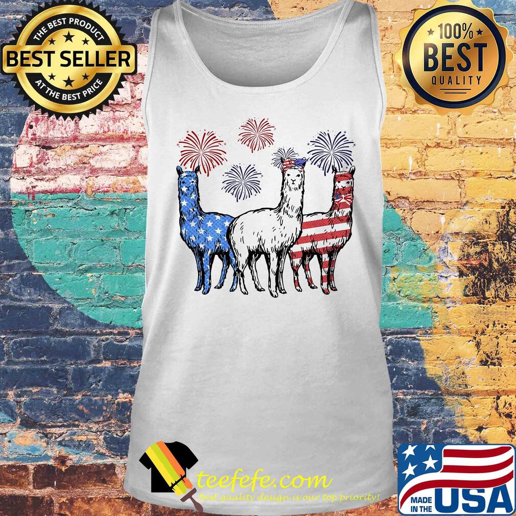 Independence Day Llamas Wear Bow Tie Firework Shirt Tank top Independence Day Llamas Wear Bow Tie Firework Shirt Tank top
