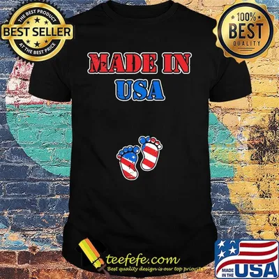 Independence day made in USA paw baby children shirt